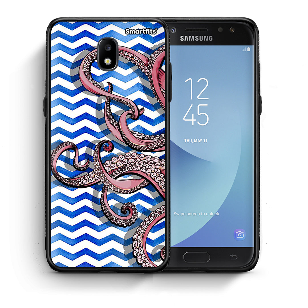 Θήκη Samsung J5 2017 Chevron Devilfish από τη Smartfits με σχέδιο στο πίσω μέρος και μαύρο περίβλημα | Samsung J5 2017 Chevron Devilfish case with colorful back and black bezels