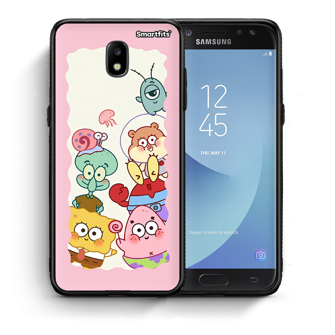 Θήκη Samsung J7 2017 Cute Companion από τη Smartfits με σχέδιο στο πίσω μέρος και μαύρο περίβλημα | Samsung J7 2017 Cute Companion case with colorful back and black bezels