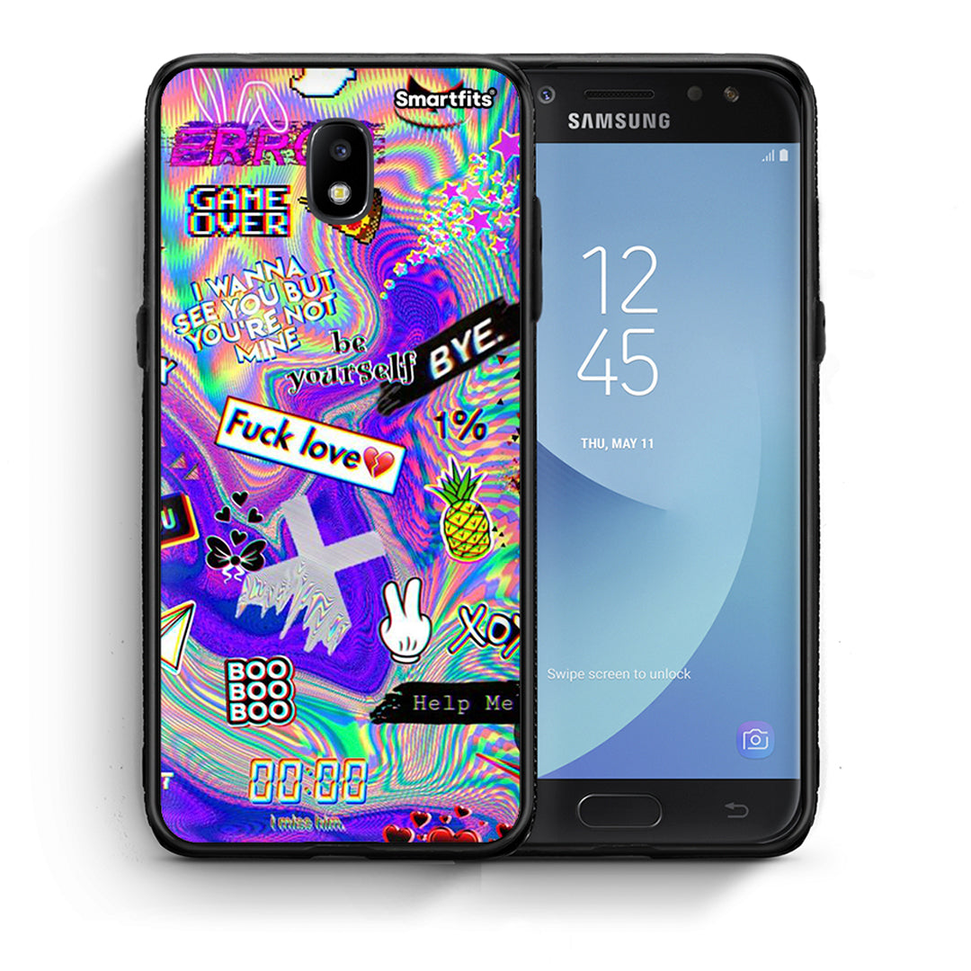 Θήκη Samsung J7 2017 Game Over από τη Smartfits με σχέδιο στο πίσω μέρος και μαύρο περίβλημα | Samsung J7 2017 Game Over case with colorful back and black bezels