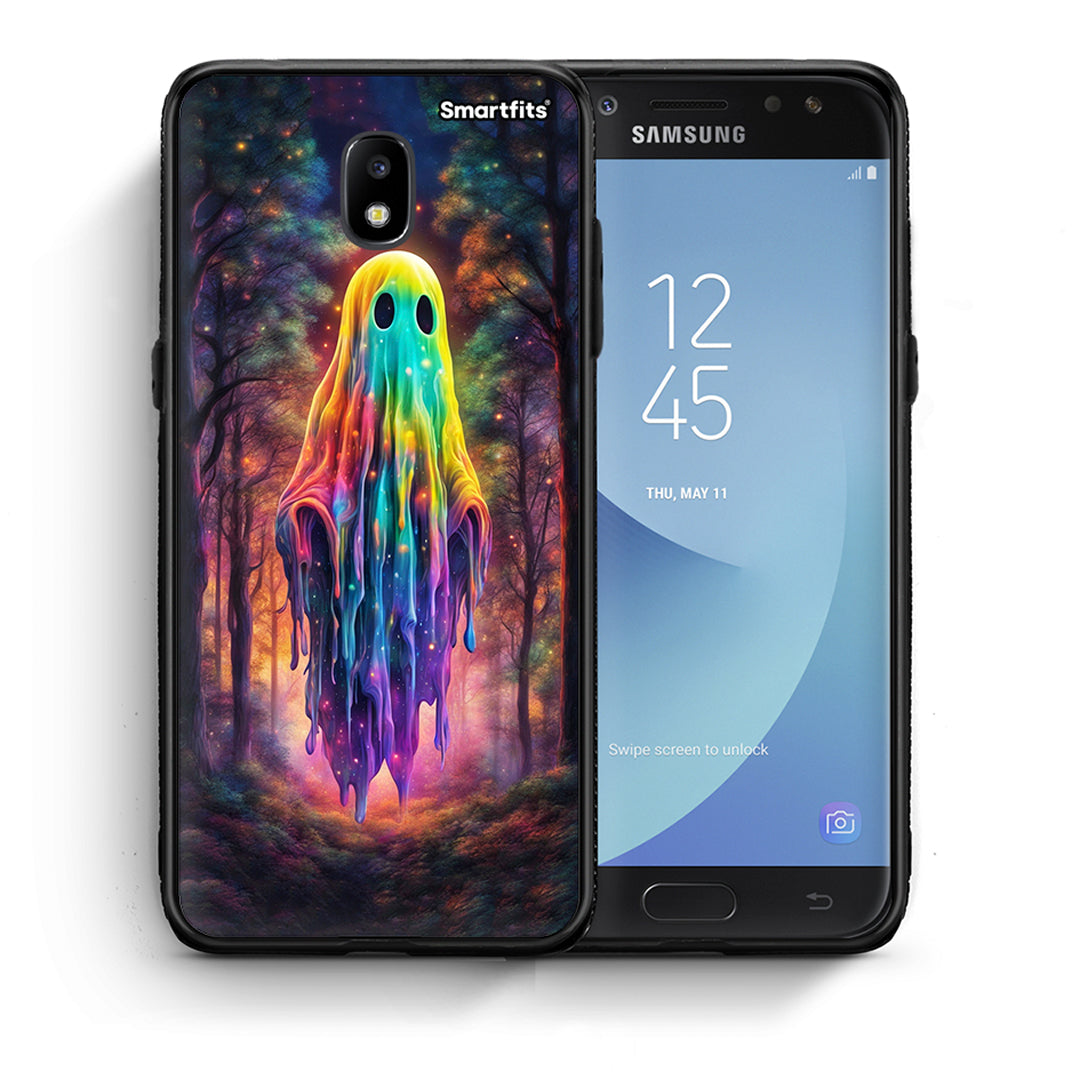 Θήκη Samsung J7 2017 Halloween Ghost από τη Smartfits με σχέδιο στο πίσω μέρος και μαύρο περίβλημα | Samsung J7 2017 Halloween Ghost case with colorful back and black bezels