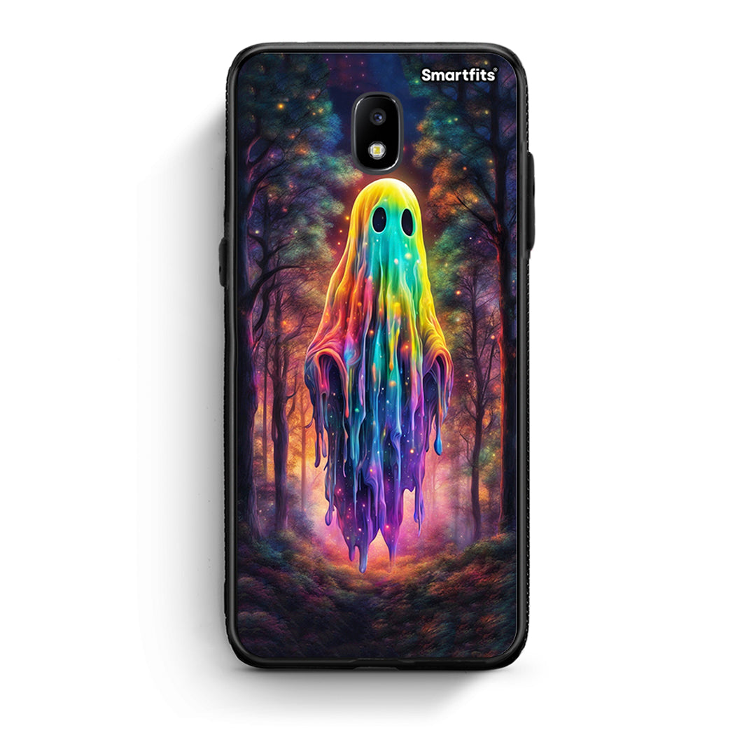 Samsung J7 2017 Halloween Ghost θήκη από τη Smartfits με σχέδιο στο πίσω μέρος και μαύρο περίβλημα | Smartphone case with colorful back and black bezels by Smartfits