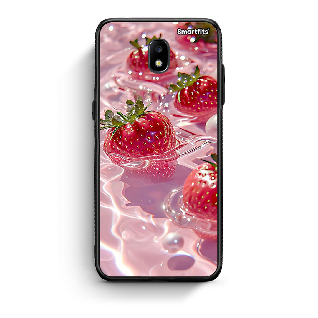 Samsung J7 2017 Juicy Strawberries θήκη από τη Smartfits με σχέδιο στο πίσω μέρος και μαύρο περίβλημα | Smartphone case with colorful back and black bezels by Smartfits