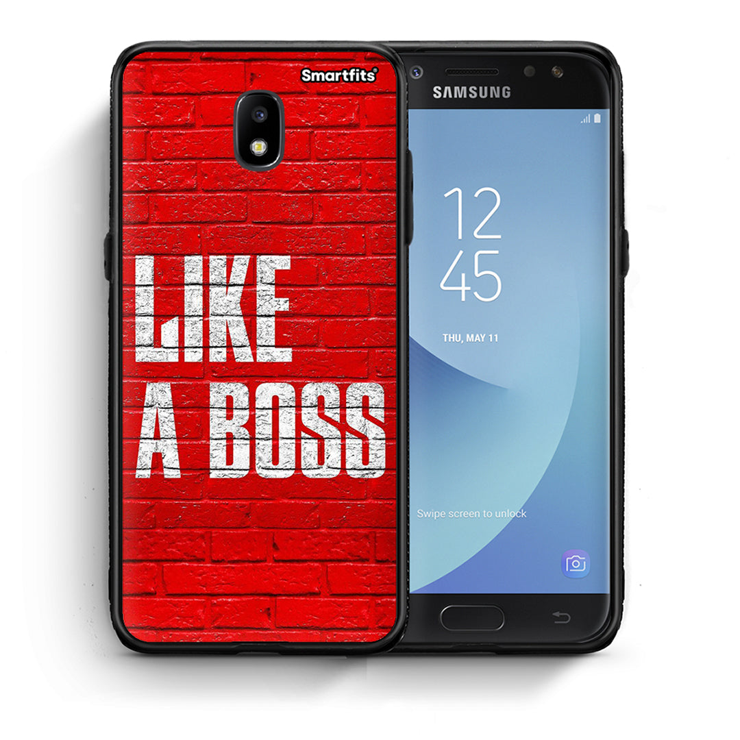 Θήκη Samsung J7 2017 Like A Boss από τη Smartfits με σχέδιο στο πίσω μέρος και μαύρο περίβλημα | Samsung J7 2017 Like A Boss case with colorful back and black bezels