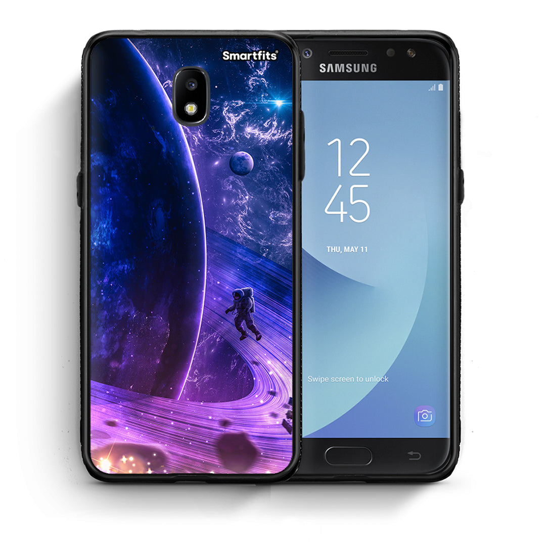 Θήκη Samsung J7 2017 Lost Astronaut από τη Smartfits με σχέδιο στο πίσω μέρος και μαύρο περίβλημα | Samsung J7 2017 Lost Astronaut case with colorful back and black bezels