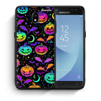 Thumbnail for Θήκη Samsung J7 2017 Neon Halloween από τη Smartfits με σχέδιο στο πίσω μέρος και μαύρο περίβλημα | Samsung J7 2017 Neon Halloween case with colorful back and black bezels