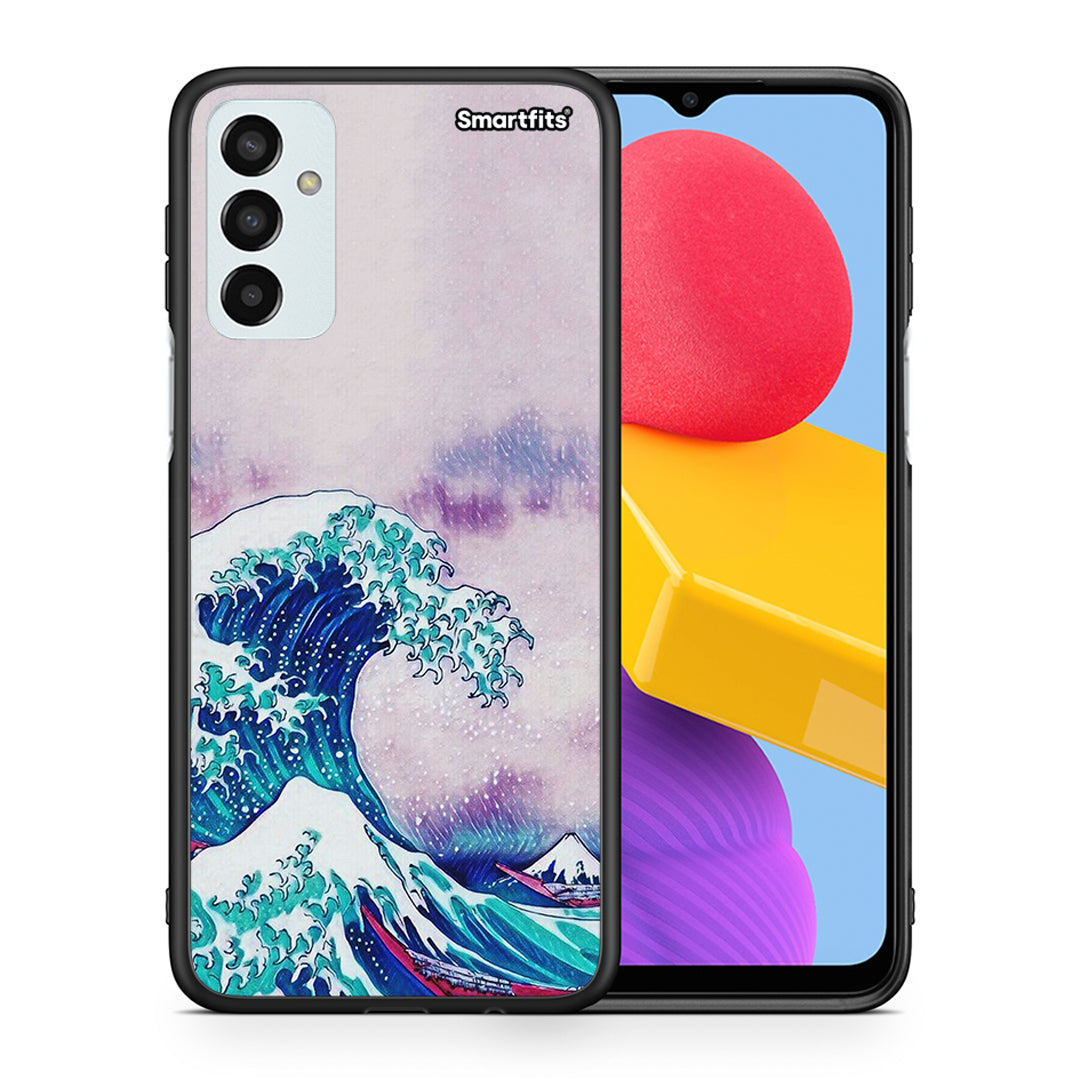 Θήκη Samsung M13 Blue Waves από τη Smartfits με σχέδιο στο πίσω μέρος και μαύρο περίβλημα | Samsung M13 Blue Waves case with colorful back and black bezels