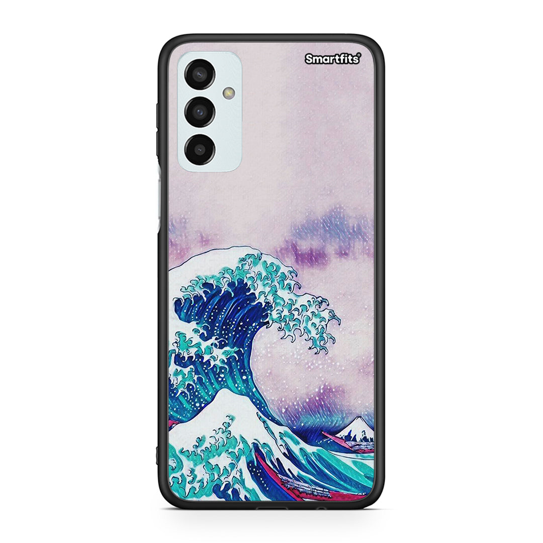 Samsung M13 Blue Waves θήκη από τη Smartfits με σχέδιο στο πίσω μέρος και μαύρο περίβλημα | Smartphone case with colorful back and black bezels by Smartfits