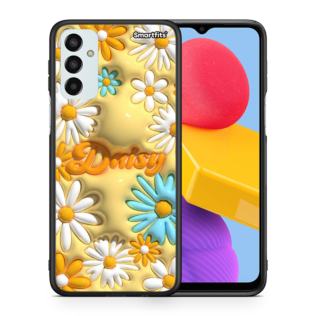 Θήκη Samsung M13 Bubble Daisies από τη Smartfits με σχέδιο στο πίσω μέρος και μαύρο περίβλημα | Samsung M13 Bubble Daisies case with colorful back and black bezels