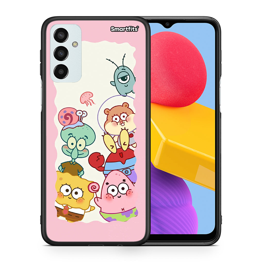 Θήκη Samsung M13 Cute Companion από τη Smartfits με σχέδιο στο πίσω μέρος και μαύρο περίβλημα | Samsung M13 Cute Companion case with colorful back and black bezels