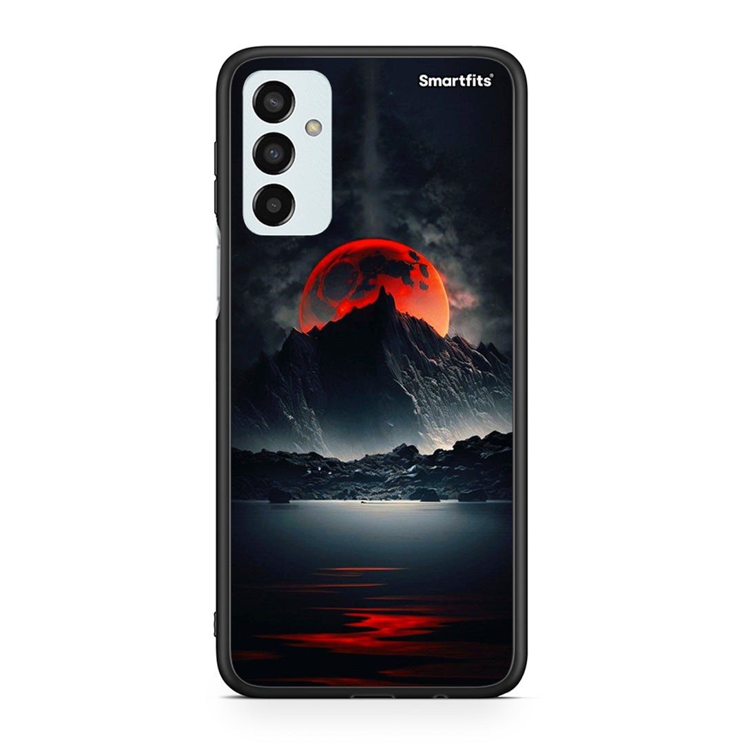 Samsung M13 Red Full Moon θήκη από τη Smartfits με σχέδιο στο πίσω μέρος και μαύρο περίβλημα | Smartphone case with colorful back and black bezels by Smartfits