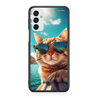 Thumbnail for Samsung M13 Summer Cat θήκη από τη Smartfits με σχέδιο στο πίσω μέρος και μαύρο περίβλημα | Smartphone case with colorful back and black bezels by Smartfits