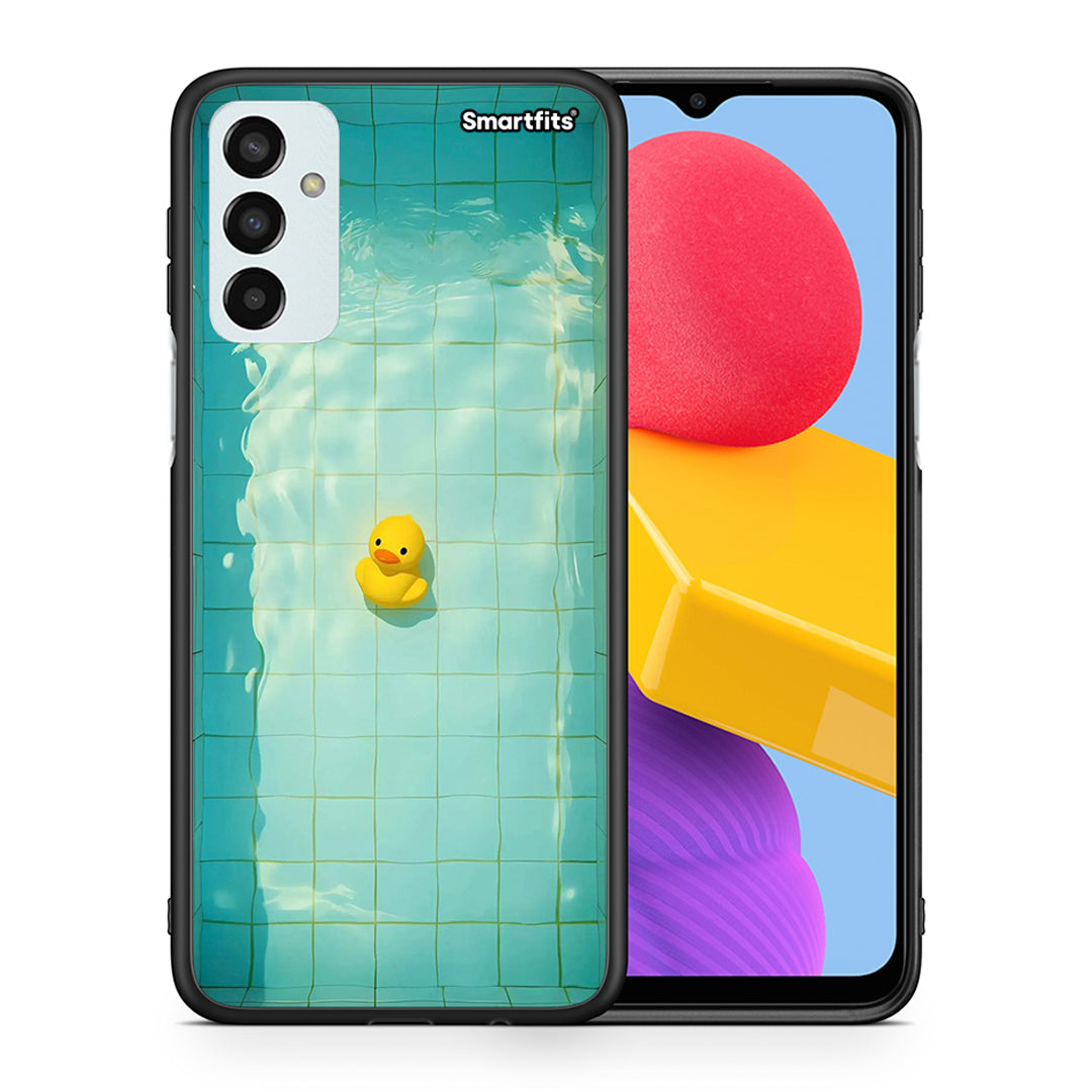 Θήκη Samsung M13 Yellow Duck από τη Smartfits με σχέδιο στο πίσω μέρος και μαύρο περίβλημα | Samsung M13 Yellow Duck case with colorful back and black bezels