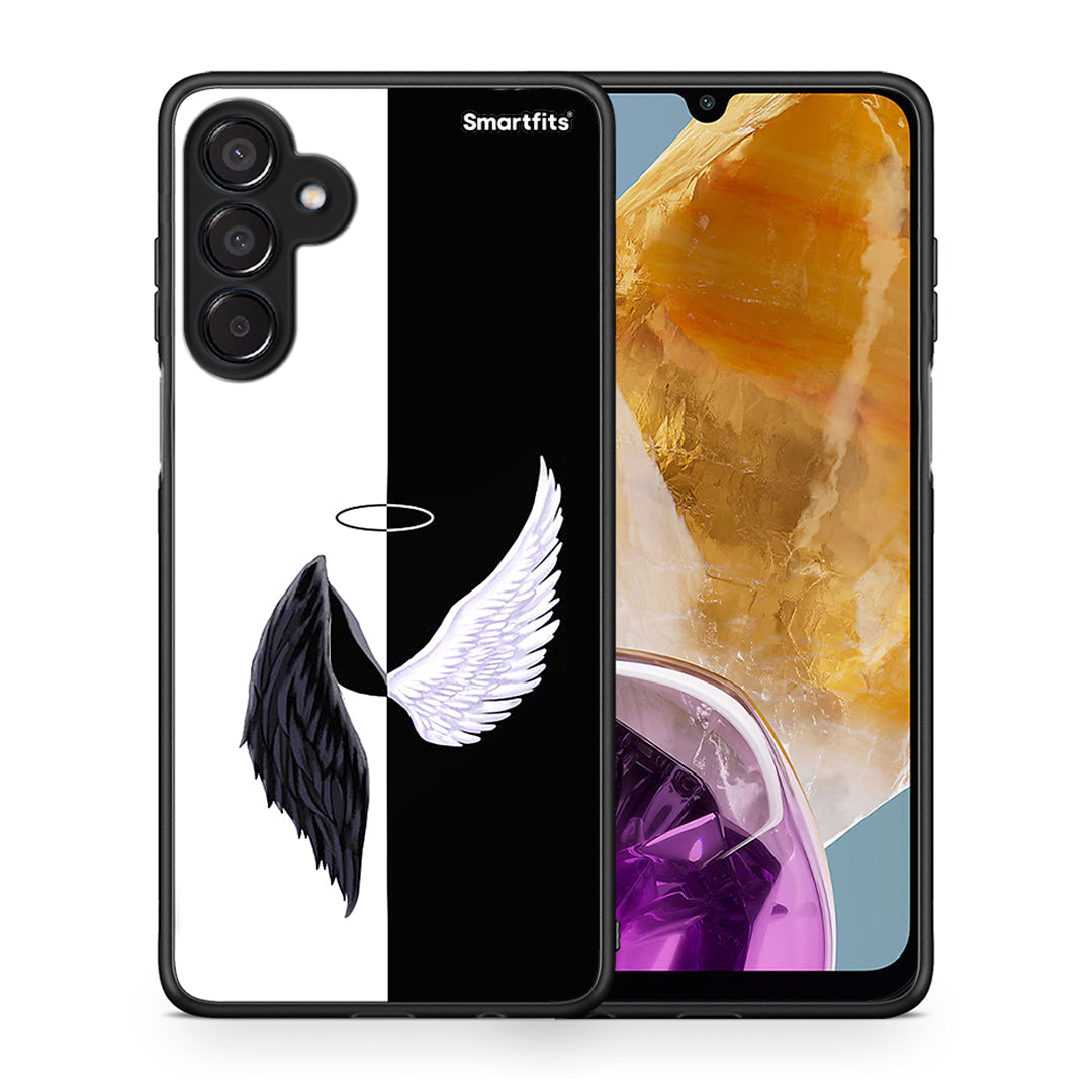 Θήκη Samsung Galaxy M15 Angels Demons από τη Smartfits με σχέδιο στο πίσω μέρος και μαύρο περίβλημα | Samsung Galaxy M15 Angels Demons case with colorful back and black bezels