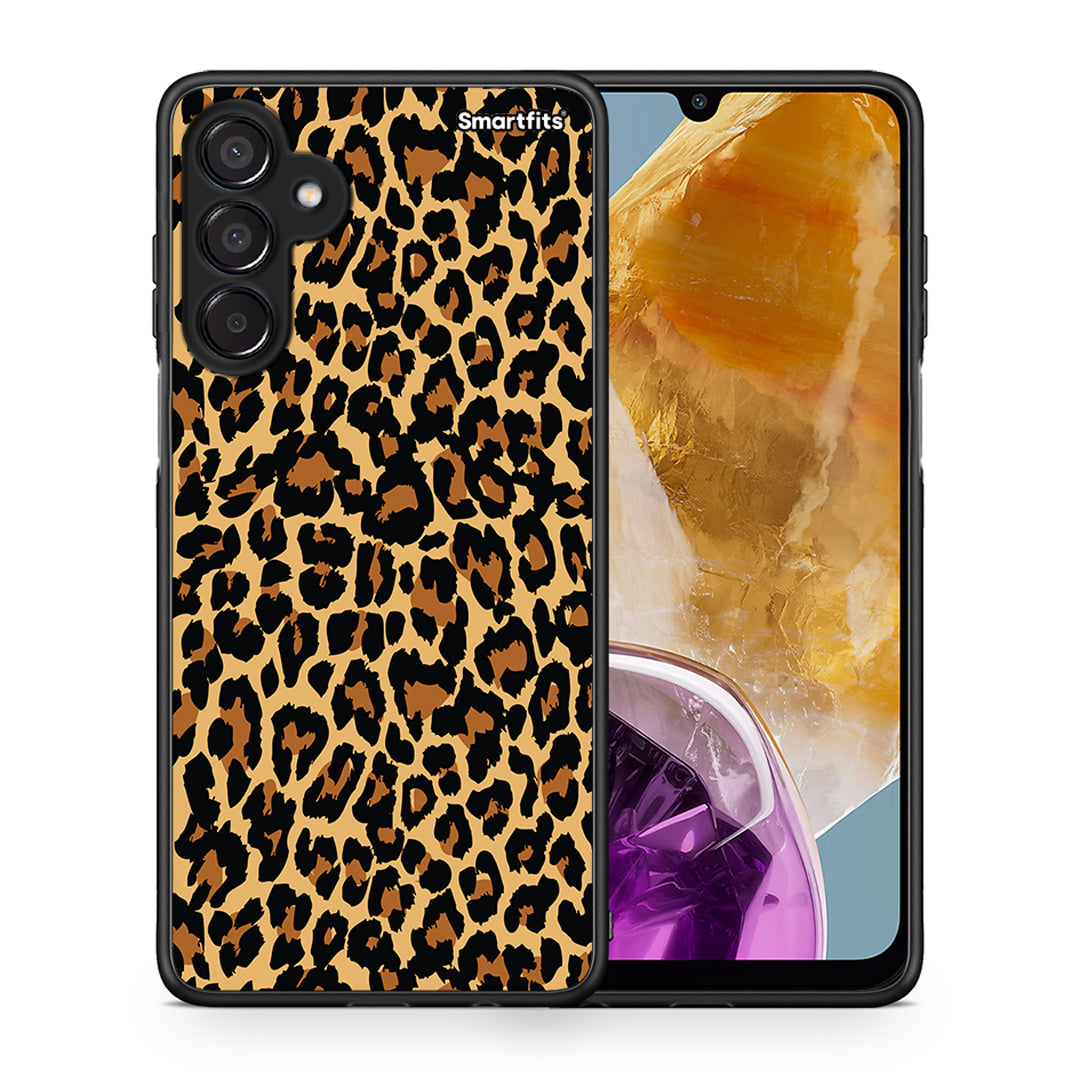 Θήκη Samsung Galaxy M15 Leopard Animal από τη Smartfits με σχέδιο στο πίσω μέρος και μαύρο περίβλημα | Samsung Galaxy M15 Leopard Animal case with colorful back and black bezels