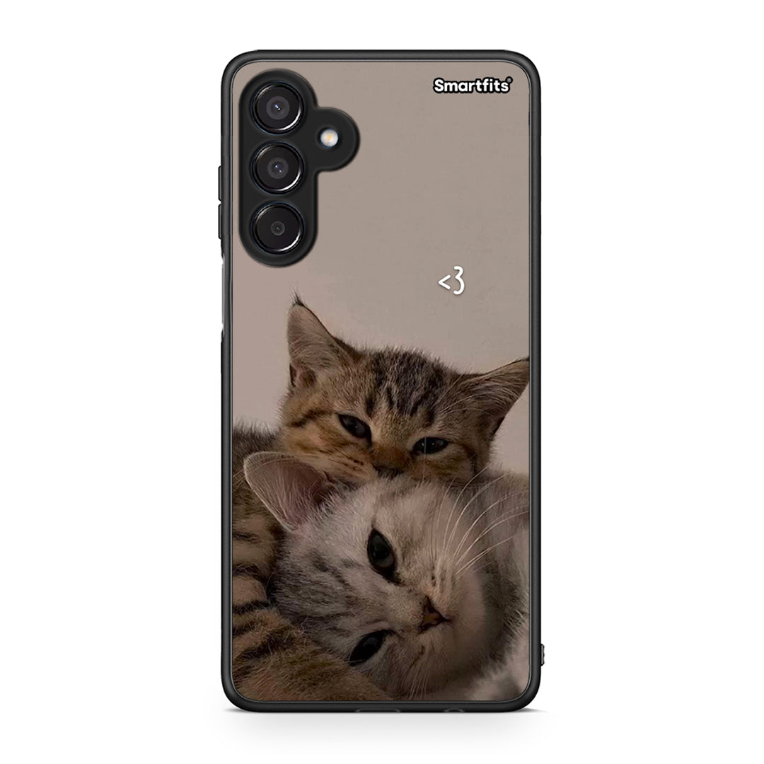 Samsung Galaxy M15 Cats In Love Θήκη από τη Smartfits με σχέδιο στο πίσω μέρος και μαύρο περίβλημα | Smartphone case with colorful back and black bezels by Smartfits