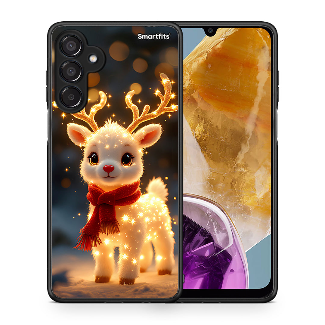 Θήκη Samsung Galaxy M15 Christmas Cutie από τη Smartfits με σχέδιο στο πίσω μέρος και μαύρο περίβλημα | Samsung Galaxy M15 Christmas Cutie case with colorful back and black bezels