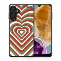 Thumbnail for Θήκη Samsung Galaxy M15 Christmas Hearts από τη Smartfits με σχέδιο στο πίσω μέρος και μαύρο περίβλημα | Samsung Galaxy M15 Christmas Hearts case with colorful back and black bezels