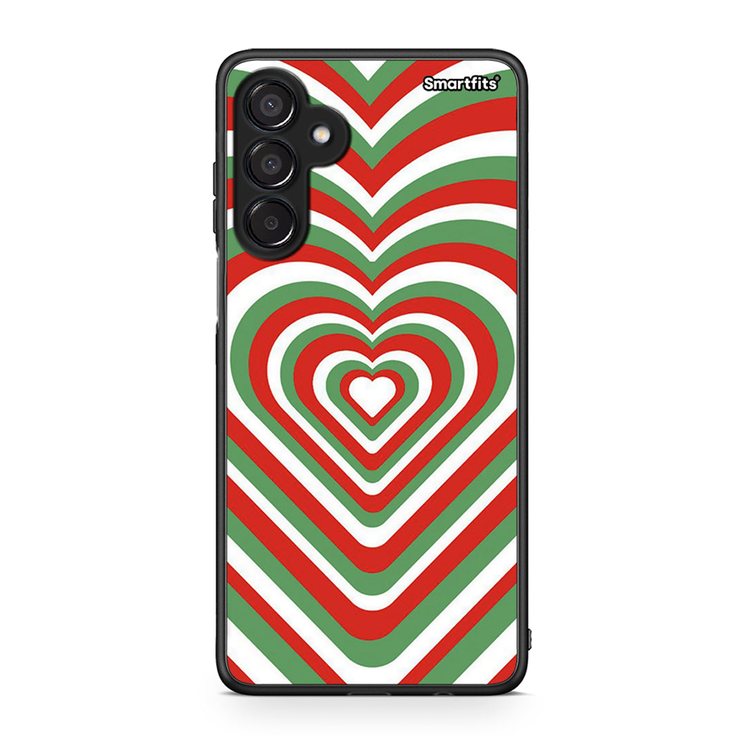 Samsung Galaxy M15 Christmas Hearts θήκη από τη Smartfits με σχέδιο στο πίσω μέρος και μαύρο περίβλημα | Smartphone case with colorful back and black bezels by Smartfits