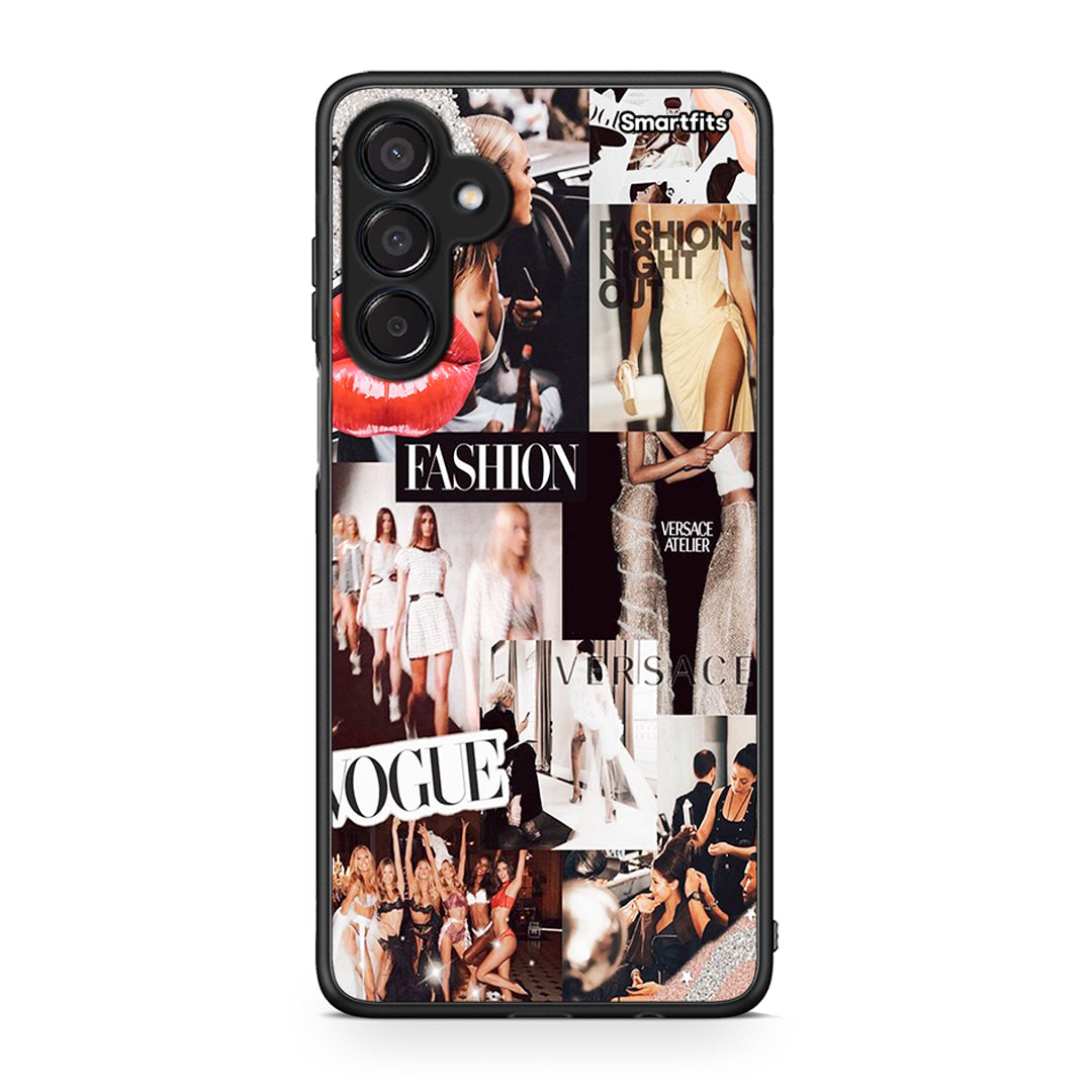 Samsung Galaxy M15 Collage Fashion Θήκη Αγίου Βαλεντίνου από τη Smartfits με σχέδιο στο πίσω μέρος και μαύρο περίβλημα | Smartphone case with colorful back and black bezels by Smartfits