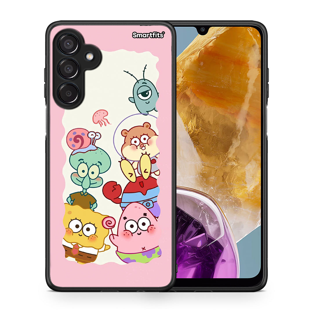 Θήκη Samsung Galaxy M15 Cute Companion από τη Smartfits με σχέδιο στο πίσω μέρος και μαύρο περίβλημα | Samsung Galaxy M15 Cute Companion case with colorful back and black bezels