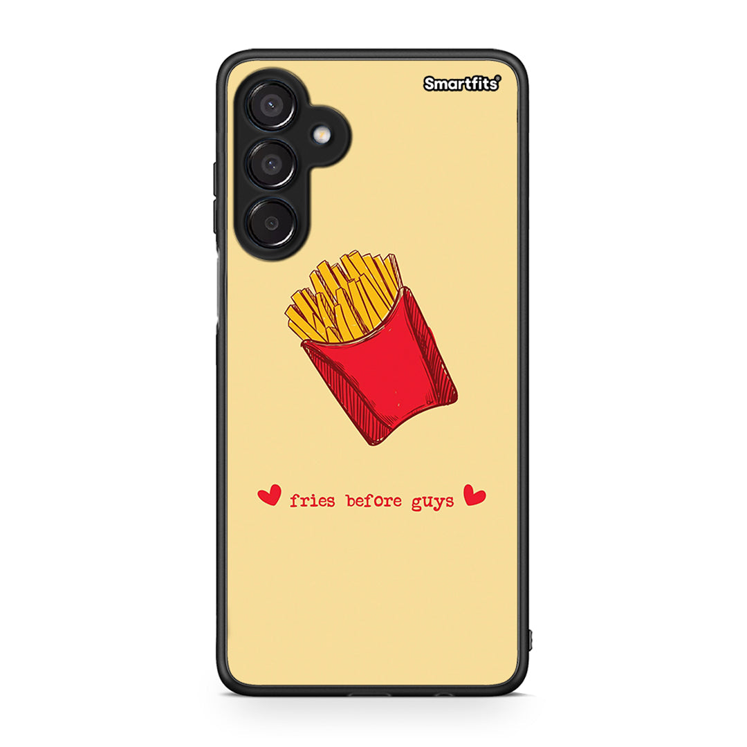 Samsung Galaxy M15 Fries Before Guys Θήκη Αγίου Βαλεντίνου από τη Smartfits με σχέδιο στο πίσω μέρος και μαύρο περίβλημα | Smartphone case with colorful back and black bezels by Smartfits