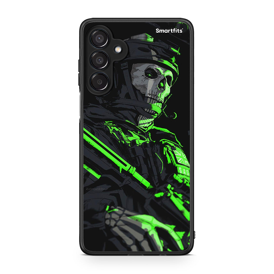 Samsung Galaxy M15 Green Soldier Θήκη Αγίου Βαλεντίνου από τη Smartfits με σχέδιο στο πίσω μέρος και μαύρο περίβλημα | Smartphone case with colorful back and black bezels by Smartfits