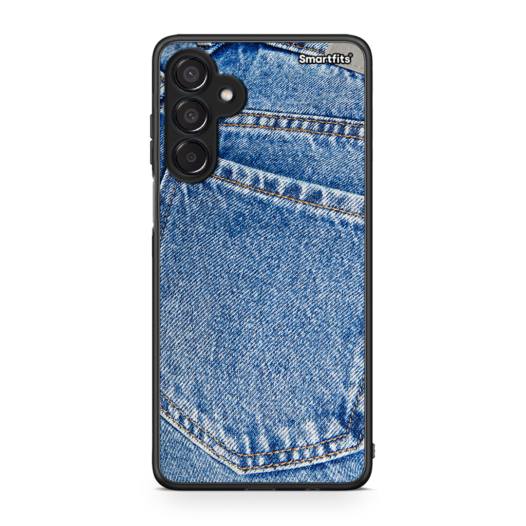 Samsung Galaxy M15 Jeans Pocket θήκη από τη Smartfits με σχέδιο στο πίσω μέρος και μαύρο περίβλημα | Smartphone case with colorful back and black bezels by Smartfits