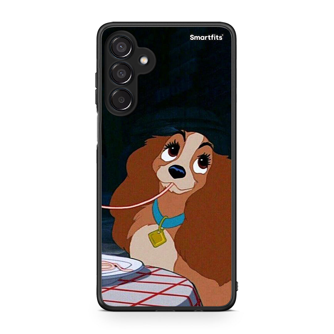 Samsung Galaxy M15 Lady And Tramp 2 Θήκη Αγίου Βαλεντίνου από τη Smartfits με σχέδιο στο πίσω μέρος και μαύρο περίβλημα | Smartphone case with colorful back and black bezels by Smartfits