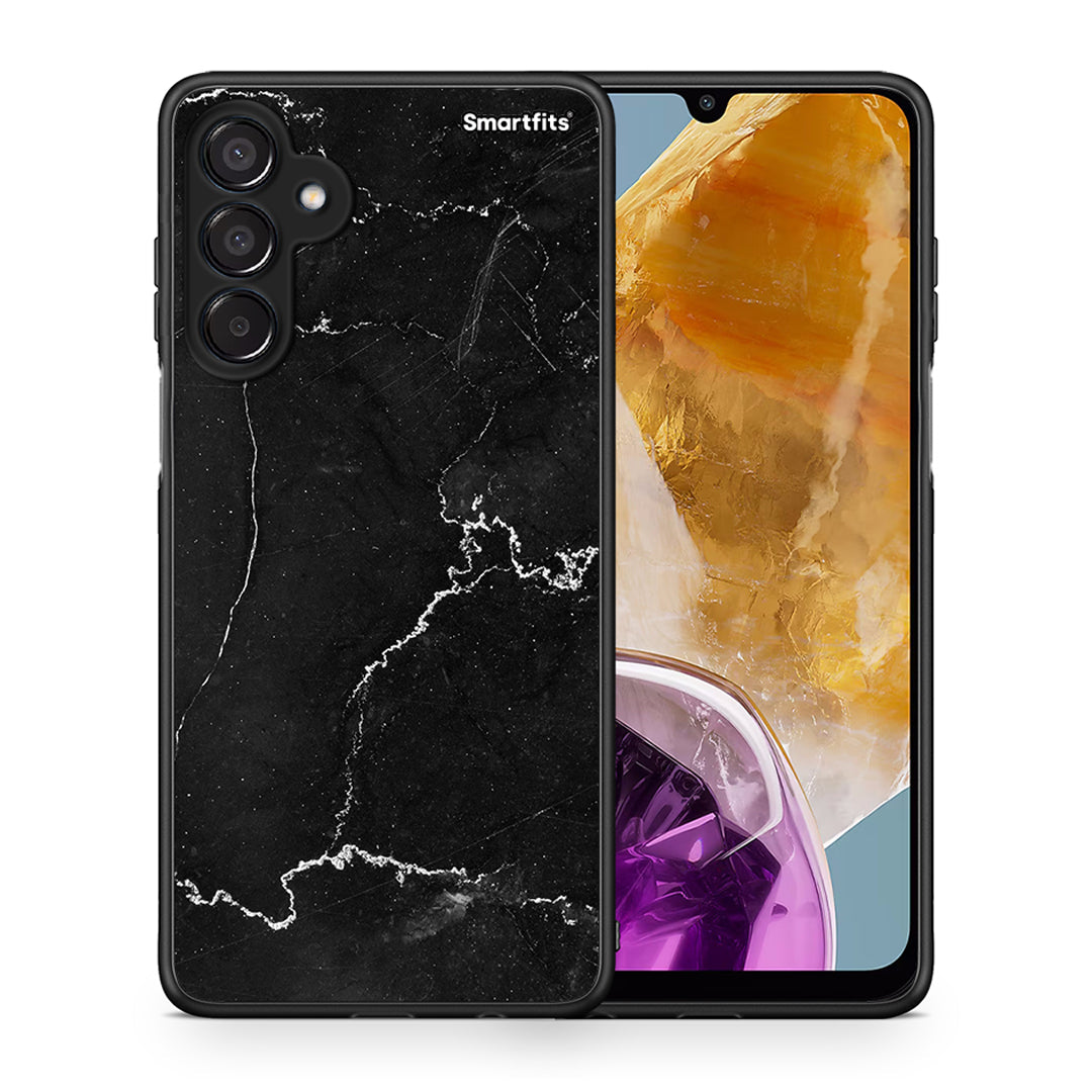 Θήκη Samsung Galaxy M15 Marble Black από τη Smartfits με σχέδιο στο πίσω μέρος και μαύρο περίβλημα | Samsung Galaxy M15 Marble Black case with colorful back and black bezels