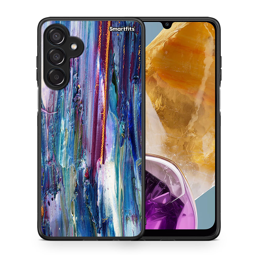 Θήκη Samsung Galaxy M15 Winter Paint από τη Smartfits με σχέδιο στο πίσω μέρος και μαύρο περίβλημα | Samsung Galaxy M15 Winter Paint case with colorful back and black bezels