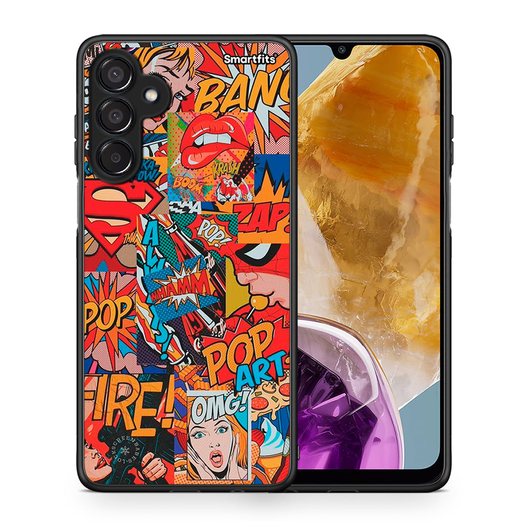 Θήκη Samsung Galaxy M15 PopArt OMG από τη Smartfits με σχέδιο στο πίσω μέρος και μαύρο περίβλημα | Samsung Galaxy M15 PopArt OMG case with colorful back and black bezels