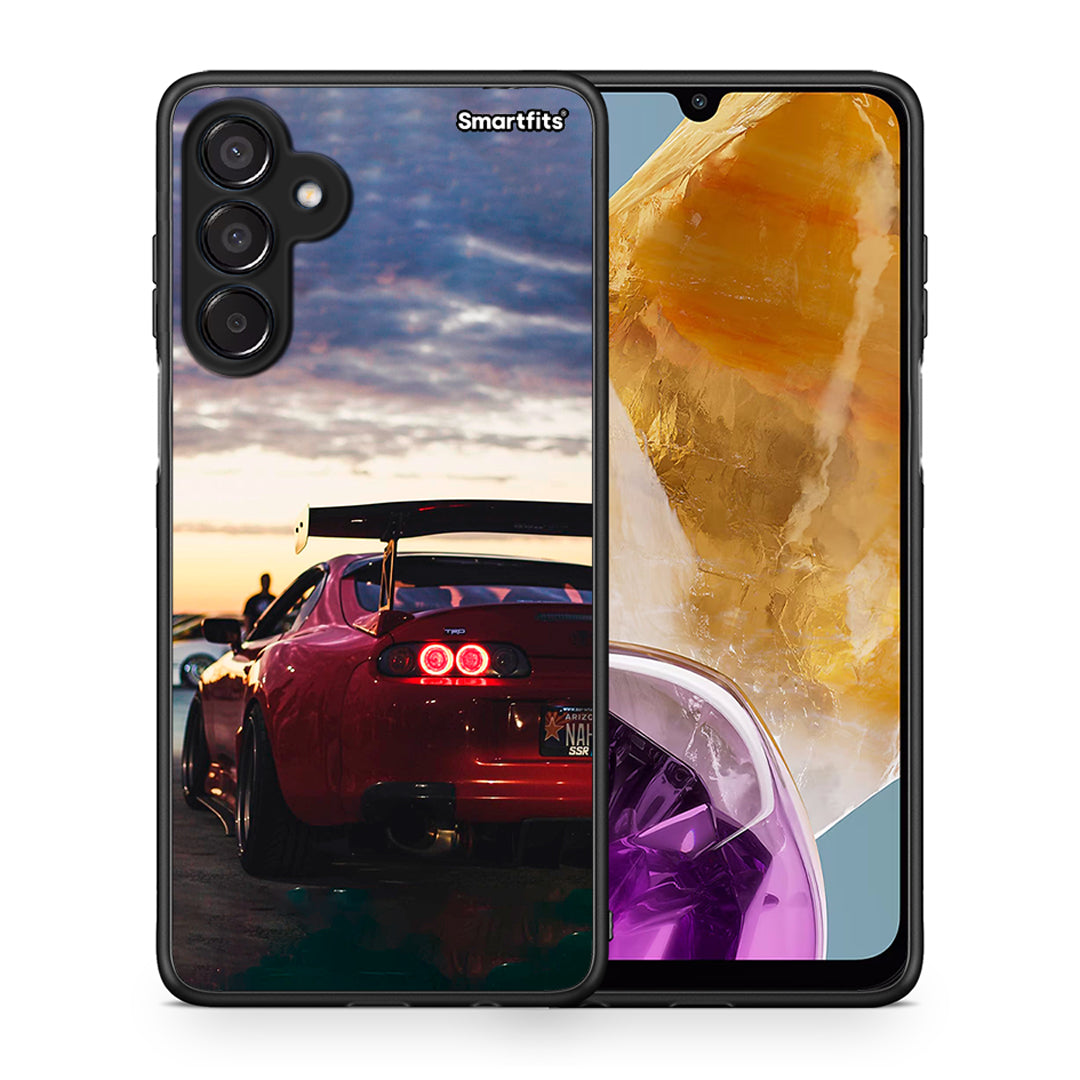 Θήκη Samsung Galaxy M15 Racing Supra από τη Smartfits με σχέδιο στο πίσω μέρος και μαύρο περίβλημα | Samsung Galaxy M15 Racing Supra case with colorful back and black bezels