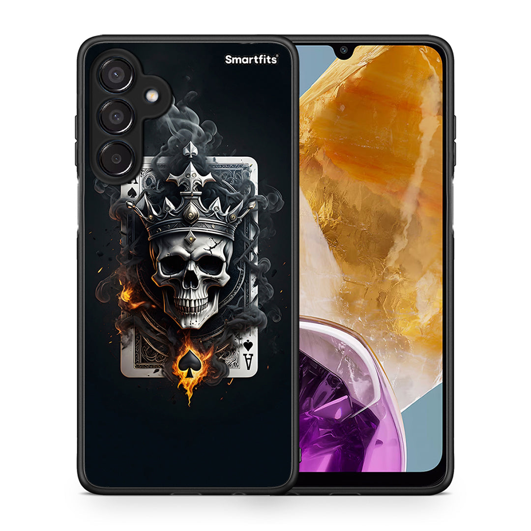 Θήκη Samsung Galaxy M15 Skull King Ace από τη Smartfits με σχέδιο στο πίσω μέρος και μαύρο περίβλημα | Samsung Galaxy M15 Skull King Ace case with colorful back and black bezels