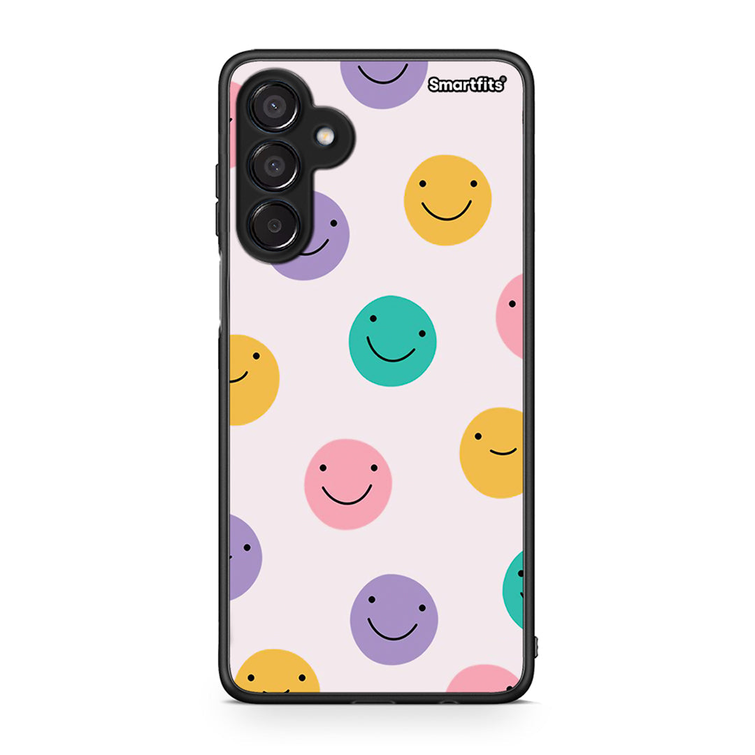 Samsung Galaxy M15 Smiley Faces θήκη από τη Smartfits με σχέδιο στο πίσω μέρος και μαύρο περίβλημα | Smartphone case with colorful back and black bezels by Smartfits