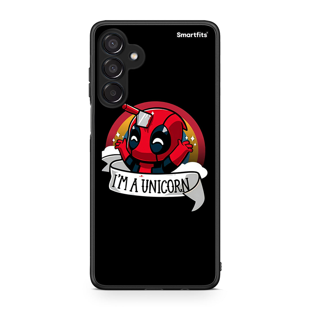 Samsung Galaxy M15 Unicorn Deadpool θήκη από τη Smartfits με σχέδιο στο πίσω μέρος και μαύρο περίβλημα | Smartphone case with colorful back and black bezels by Smartfits