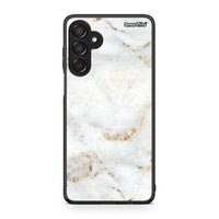 Thumbnail for Samsung Galaxy M15 White Gold Marble θήκη από τη Smartfits με σχέδιο στο πίσω μέρος και μαύρο περίβλημα | Smartphone case with colorful back and black bezels by Smartfits