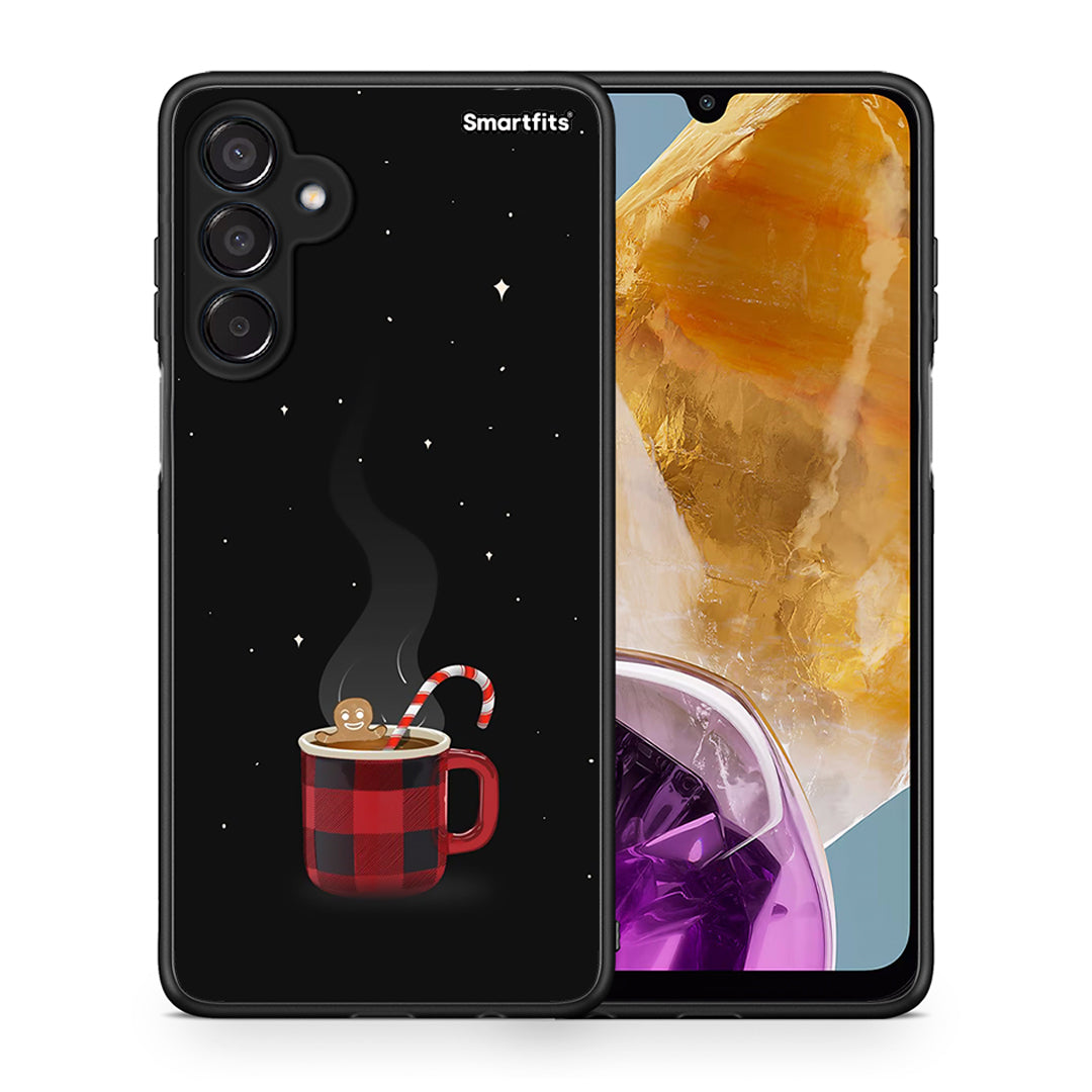 Θήκη Samsung Galaxy M15 Xmas Bathing από τη Smartfits με σχέδιο στο πίσω μέρος και μαύρο περίβλημα | Samsung Galaxy M15 Xmas Bathing case with colorful back and black bezels