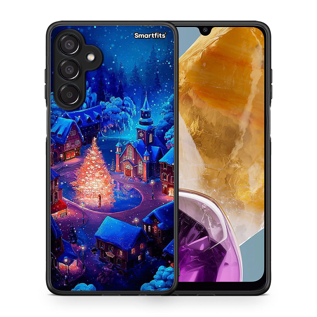 Θήκη Samsung Galaxy M15 Xmas Village από τη Smartfits με σχέδιο στο πίσω μέρος και μαύρο περίβλημα | Samsung Galaxy M15 Xmas Village case with colorful back and black bezels