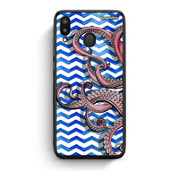 Thumbnail for Samsung M20 Chevron Devilfish θήκη από τη Smartfits με σχέδιο στο πίσω μέρος και μαύρο περίβλημα | Smartphone case with colorful back and black bezels by Smartfits