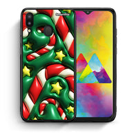 Thumbnail for Θήκη Samsung M20 Christmas Bubbles από τη Smartfits με σχέδιο στο πίσω μέρος και μαύρο περίβλημα | Samsung M20 Christmas Bubbles case with colorful back and black bezels