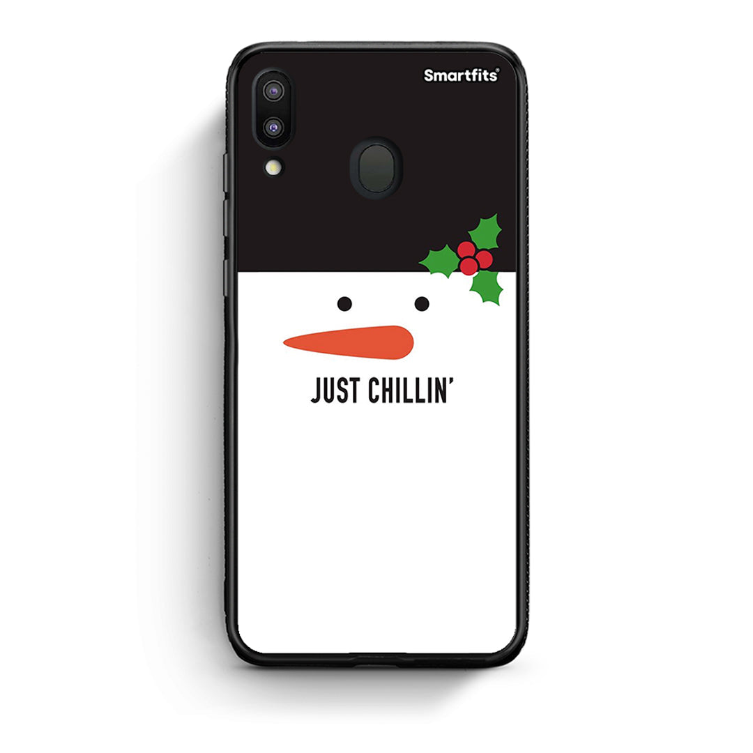 Samsung M20 Christmas Chillin θήκη από τη Smartfits με σχέδιο στο πίσω μέρος και μαύρο περίβλημα | Smartphone case with colorful back and black bezels by Smartfits