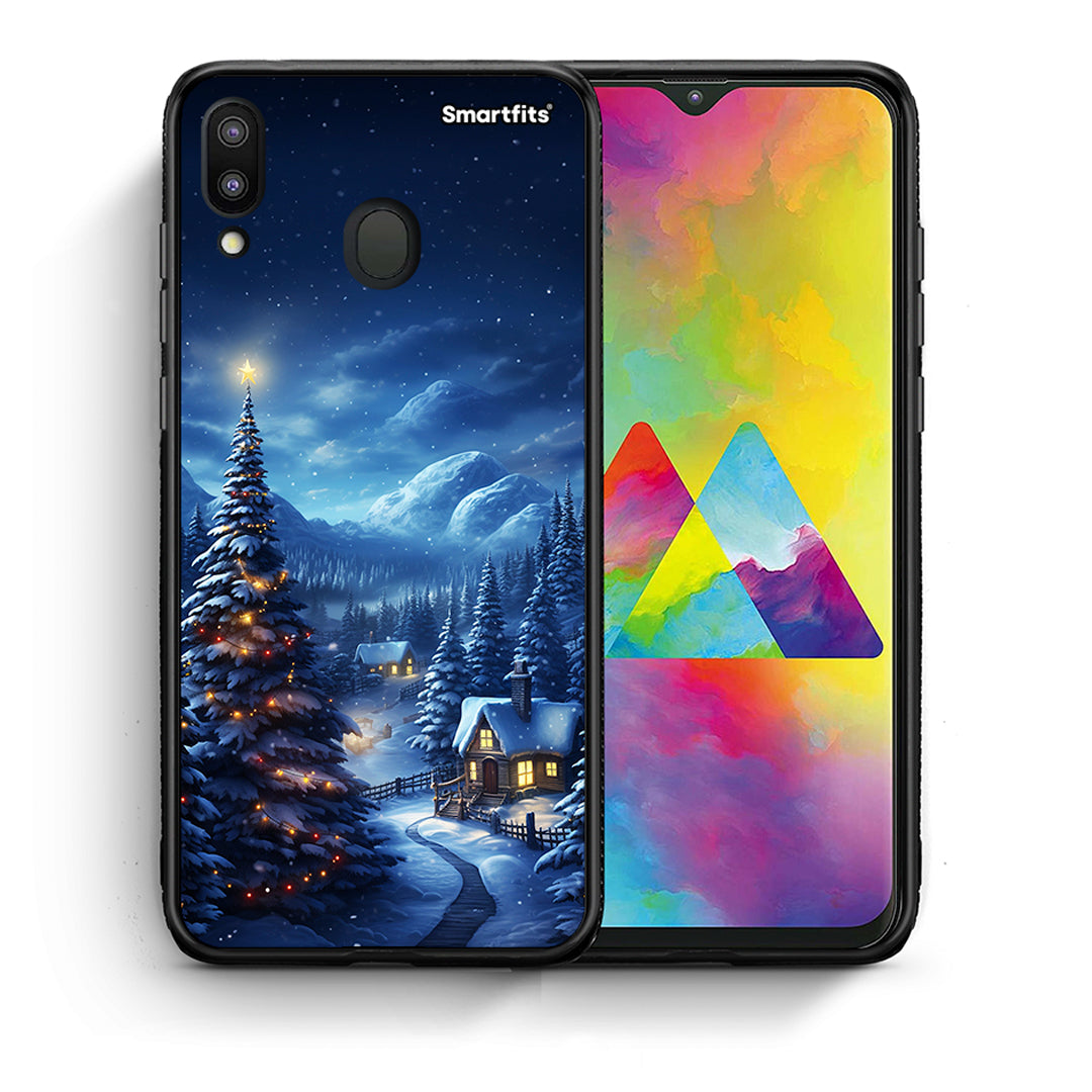 Θήκη Samsung M20 Christmas Scenery από τη Smartfits με σχέδιο στο πίσω μέρος και μαύρο περίβλημα | Samsung M20 Christmas Scenery case with colorful back and black bezels