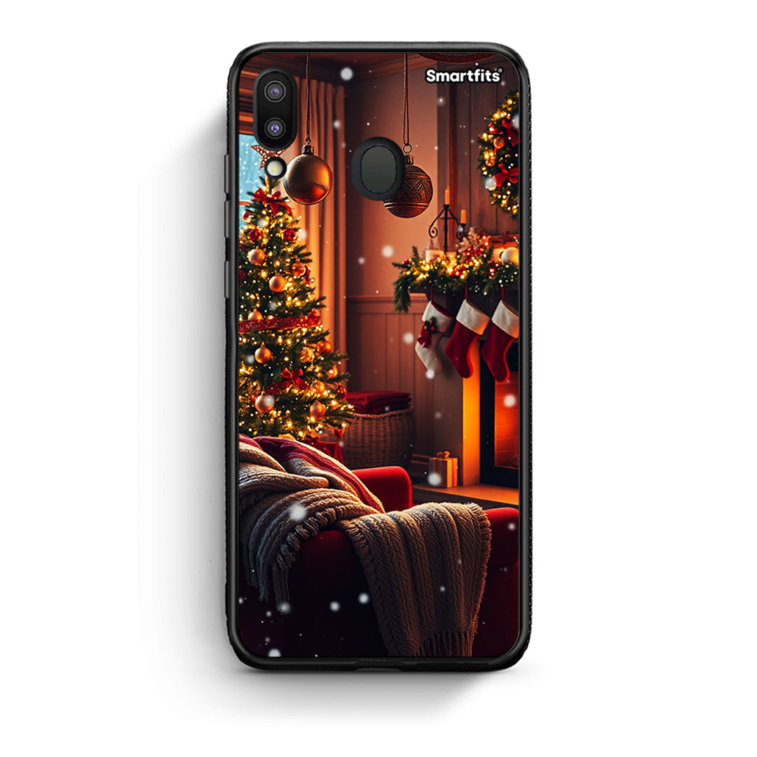 Samsung M20 Home For Christmas θήκη από τη Smartfits με σχέδιο στο πίσω μέρος και μαύρο περίβλημα | Smartphone case with colorful back and black bezels by Smartfits