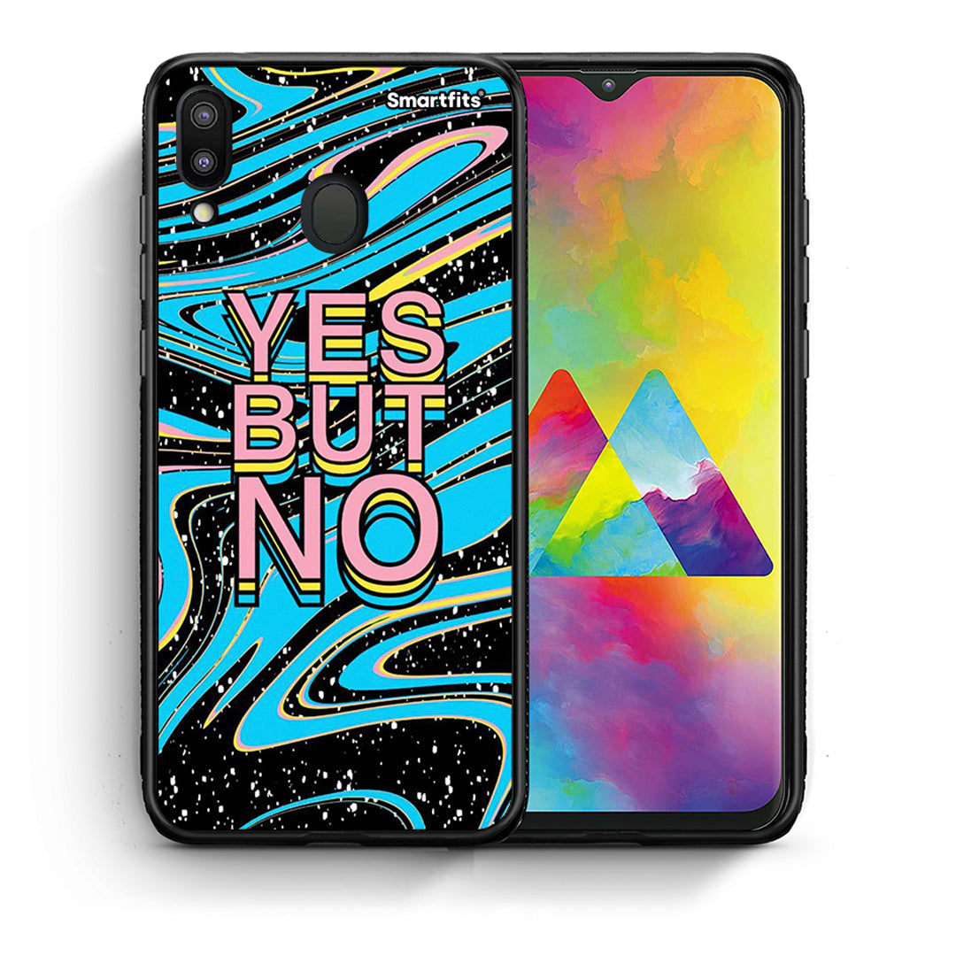 Θήκη Samsung M20 Yes But No από τη Smartfits με σχέδιο στο πίσω μέρος και μαύρο περίβλημα | Samsung M20 Yes But No case with colorful back and black bezels