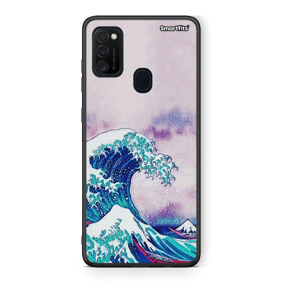 Samsung M21/M31 Blue Waves θήκη από τη Smartfits με σχέδιο στο πίσω μέρος και μαύρο περίβλημα | Smartphone case with colorful back and black bezels by Smartfits