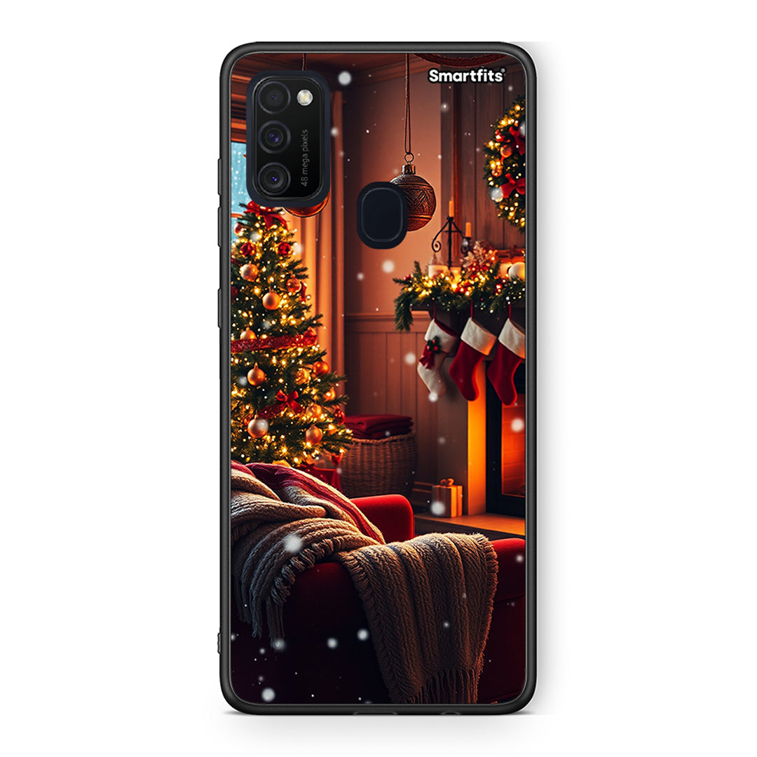 Samsung M21/M31 Home For Christmas θήκη από τη Smartfits με σχέδιο στο πίσω μέρος και μαύρο περίβλημα | Smartphone case with colorful back and black bezels by Smartfits