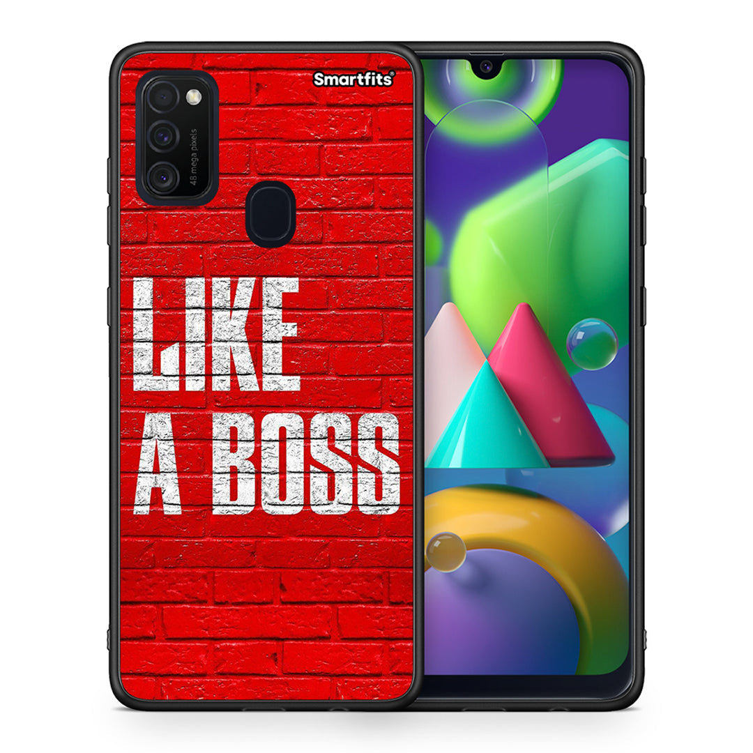 Θήκη Samsung M21/M31 Like A Boss από τη Smartfits με σχέδιο στο πίσω μέρος και μαύρο περίβλημα | Samsung M21/M31 Like A Boss case with colorful back and black bezels