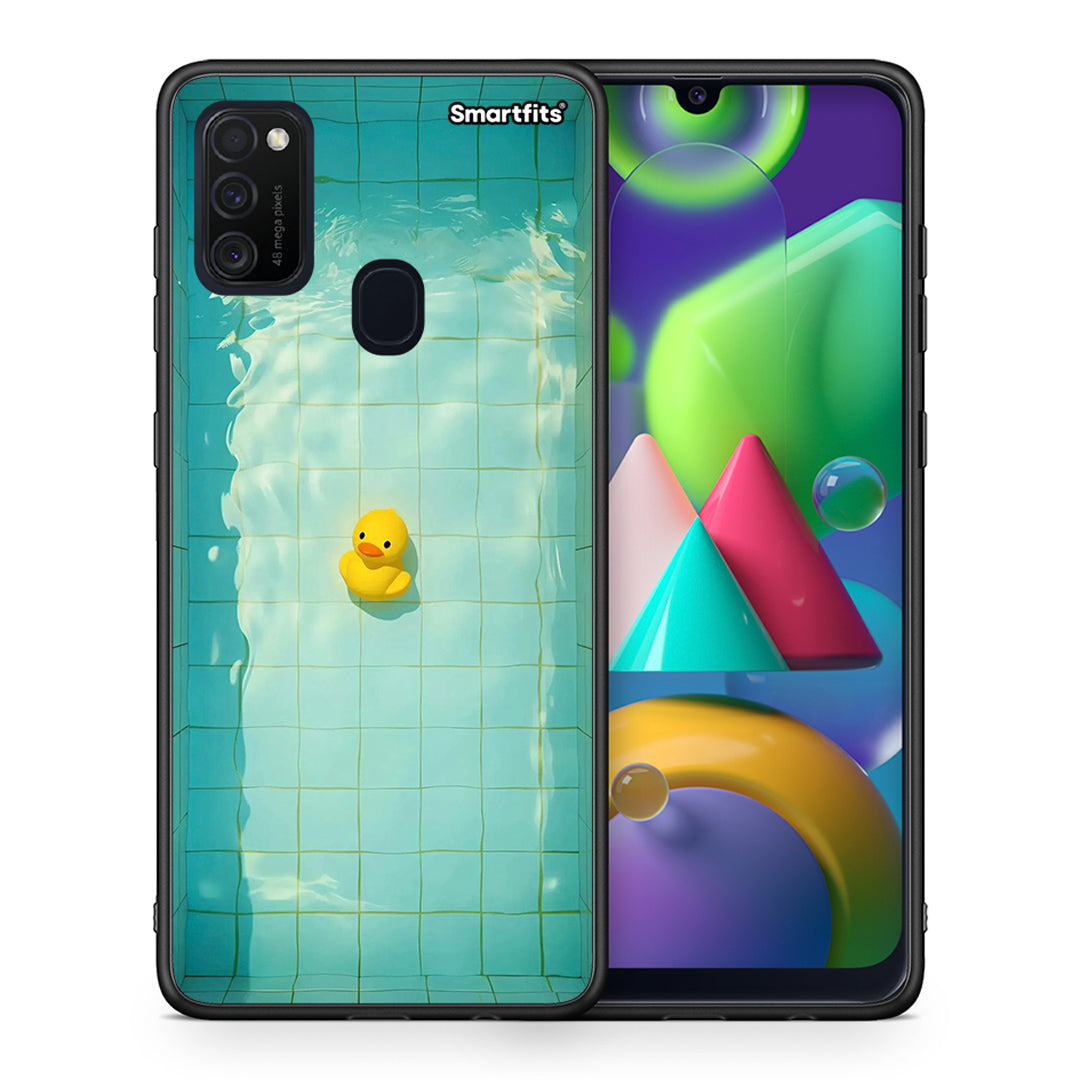 Θήκη Samsung M21/M31 Yellow Duck από τη Smartfits με σχέδιο στο πίσω μέρος και μαύρο περίβλημα | Samsung M21/M31 Yellow Duck case with colorful back and black bezels