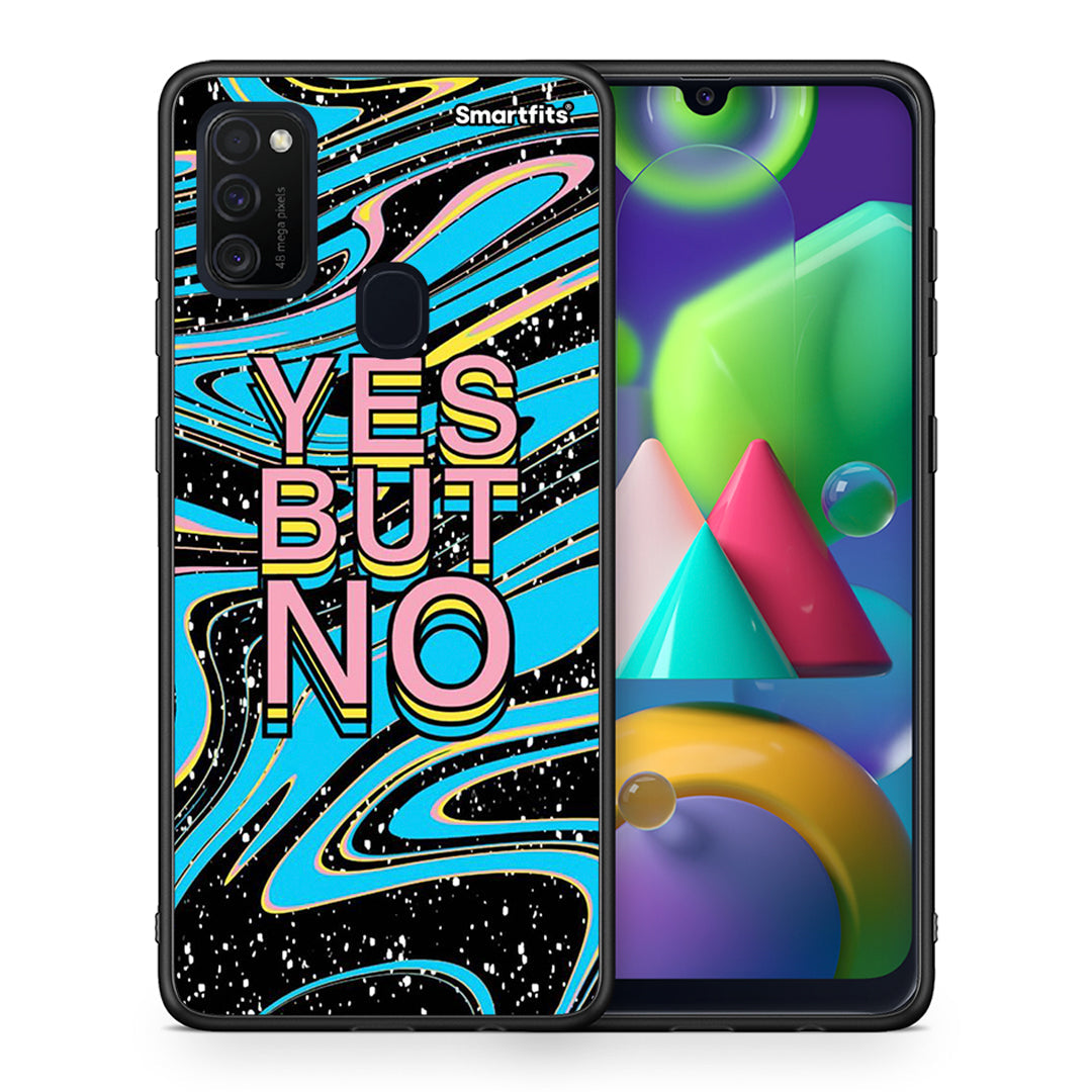 Θήκη Samsung M21/M31 Yes But No από τη Smartfits με σχέδιο στο πίσω μέρος και μαύρο περίβλημα | Samsung M21/M31 Yes But No case with colorful back and black bezels