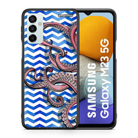 Thumbnail for Θήκη Samsung M23 Chevron Devilfish από τη Smartfits με σχέδιο στο πίσω μέρος και μαύρο περίβλημα | Samsung M23 Chevron Devilfish case with colorful back and black bezels